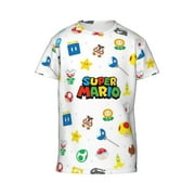 Super Mario T-Shirts, Boys Girls Novelty Shirts Crewneck Short Sleeve Tees for 6-18 Years Teens, X-Small
